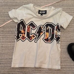 AC/DC Kids White Tee with Graphic Logo